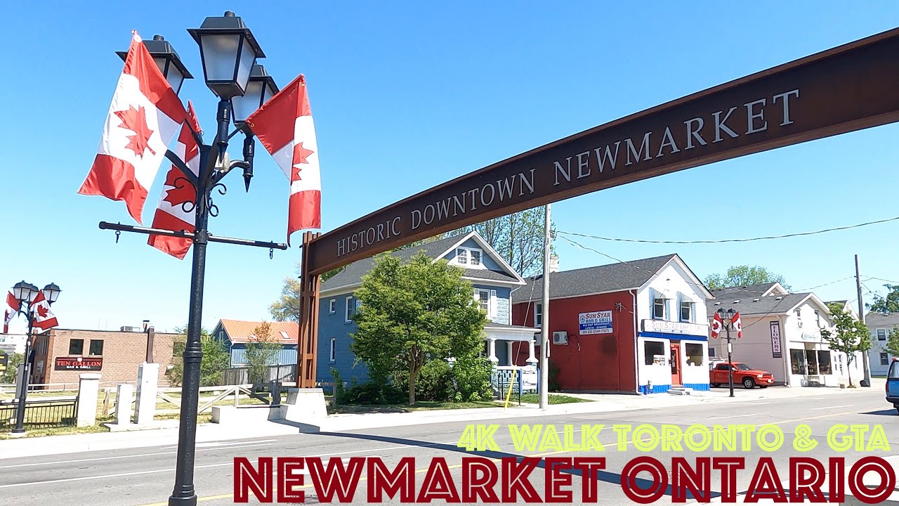 Newmarket Station (GO Transit) - Downtown Newmarket, Ontario: 4K Slow Walk Toronto & GTA, Canada