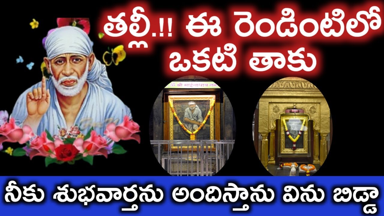 ఈ రెండింటిలో ఒకటి తాకు బిడ్డా నీకు శుభవార్త అందిస్తాను|saibaba motivational advice @saianugraham