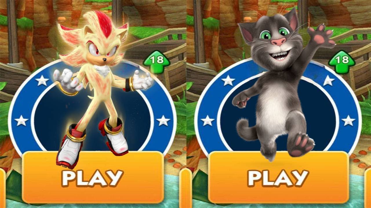 MOVIE SUPER SHADOW NEW SUPER RUNNER🔥 vs TALKING TOM RUN NEW GAME vs ALL BOSSES - SONIC DASH