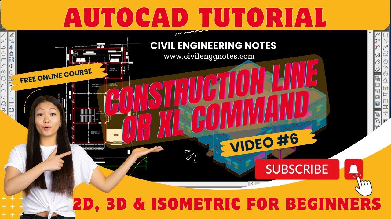 #6 Construction Line or X Line Command or XL Command || AutoCAD Tutorial || 2D & 3D Tutorial