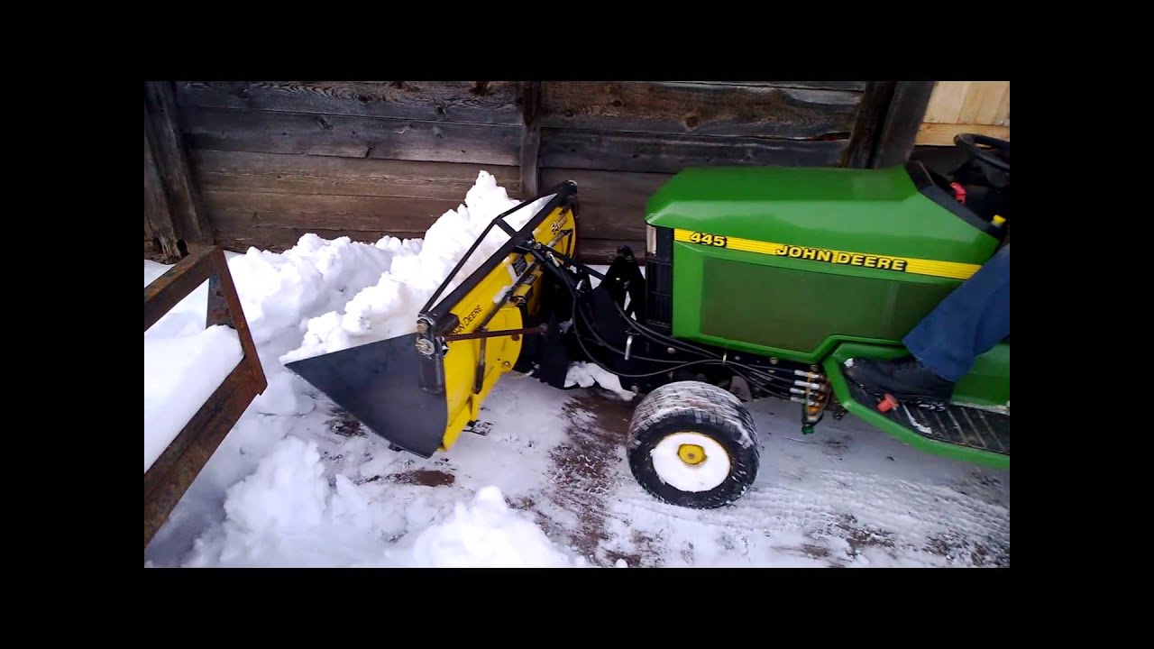 John Deere 54" Plow Bucket in the snow