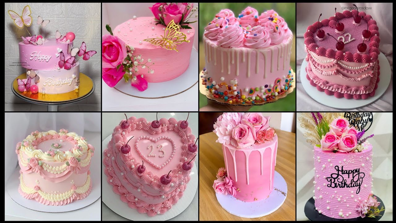 Pink cake decorations ideas 2025// latest pink cake ideas//pink cake recipe