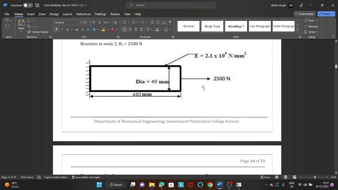 ANSYS:SIMPLE  1D BAR ELEMENT WITH CONSTANT CROSS SECTION AREA:BOTH THEORITICAL AND ANSYS SOLUTION