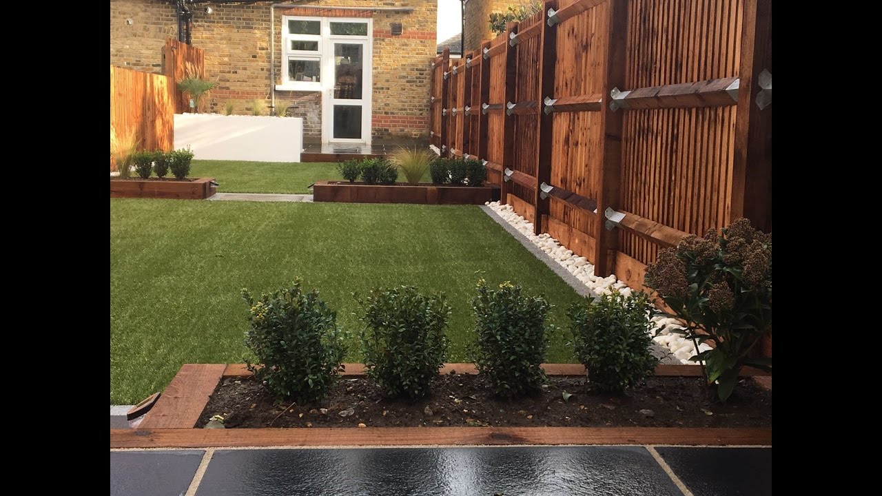 Artificial Grass, Paving & Sleeper Beds - Garden Transformation - Richmond UK