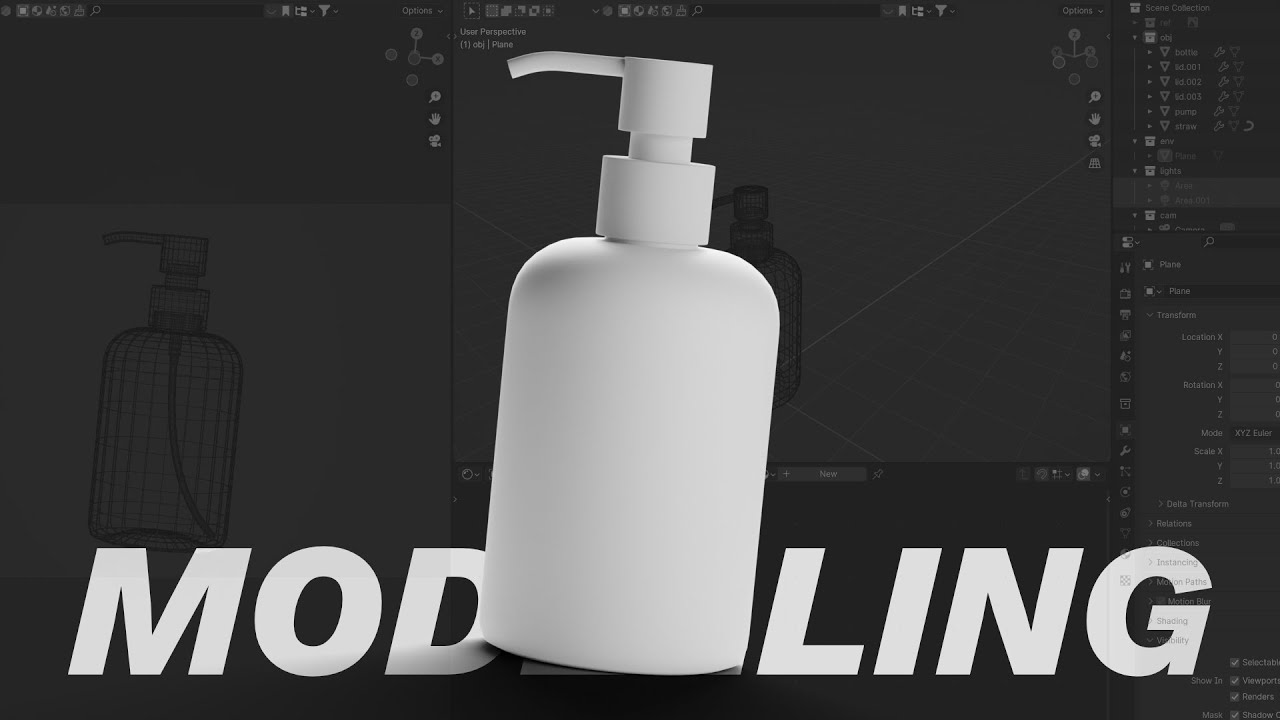How to model a Cosmetic Bottle in Blender