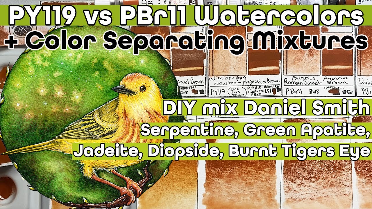How to MIX Daniel Smith Primatek Mineral Watercolors Serpentine Green Apatite Diopside Jadeite PBr11