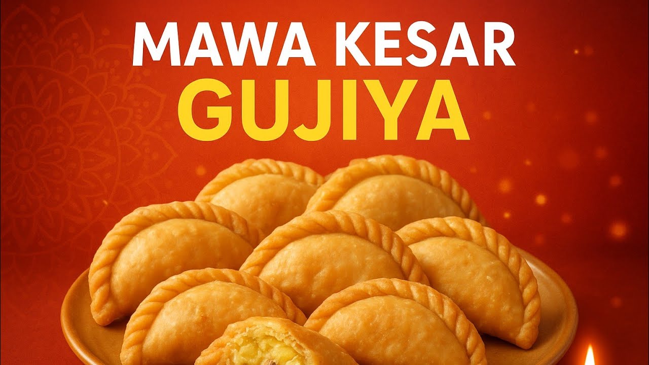 Crispy Mawa Kesar Gujiya | Diwali Mithai Recipe | Traditional Sweet at Home