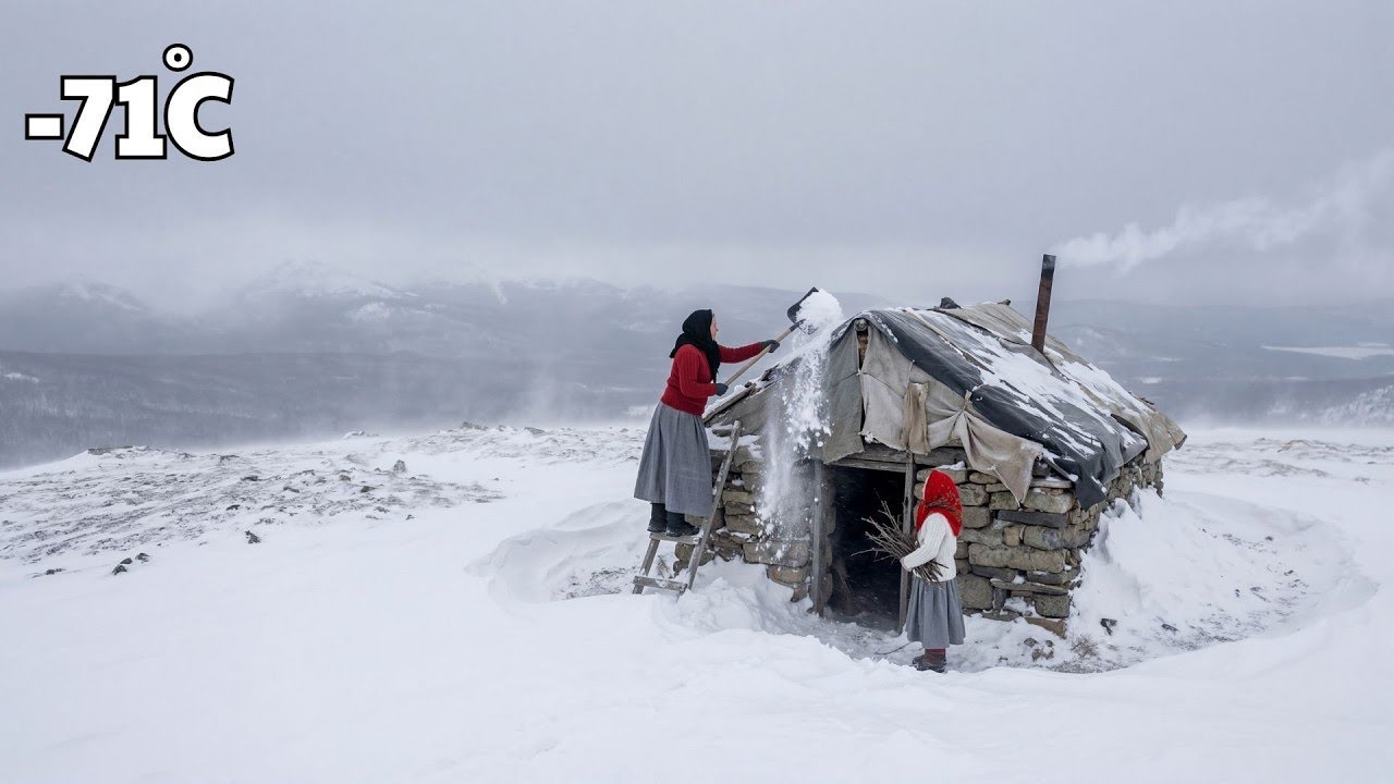 A Day in a Mountain Cabin during Winter | Surviving the Frozen Mountains of Yakutia