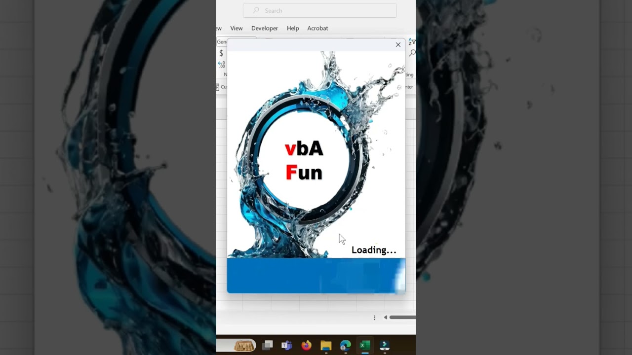 Splash Scree In excel Userform #shorts #excel