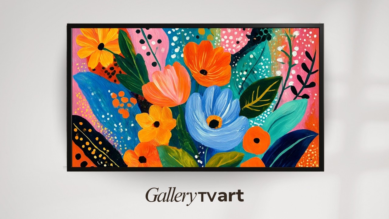 Frame TV ART 4k | Abstract Floral art for modern colorful interiors (2h)