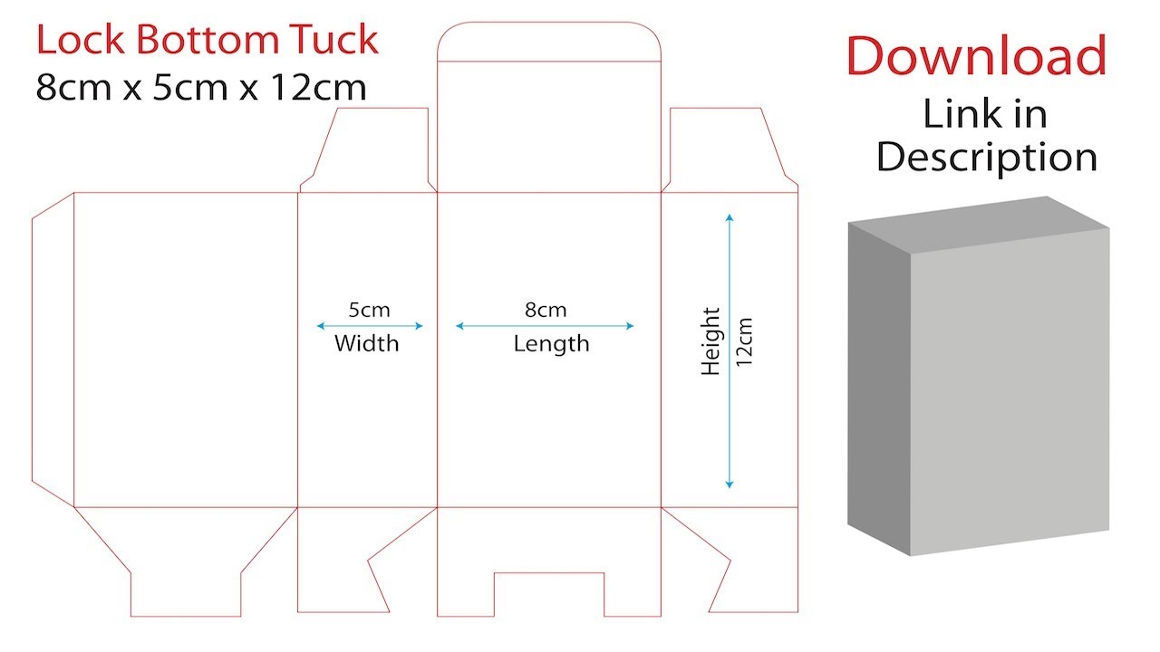 Create Lock Bottom Tuck - Dieline - Download Option