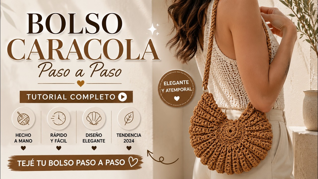 Bolsa Concha | Tejida a Crochet | Sea Shell Bag | Trendy | Super Easy