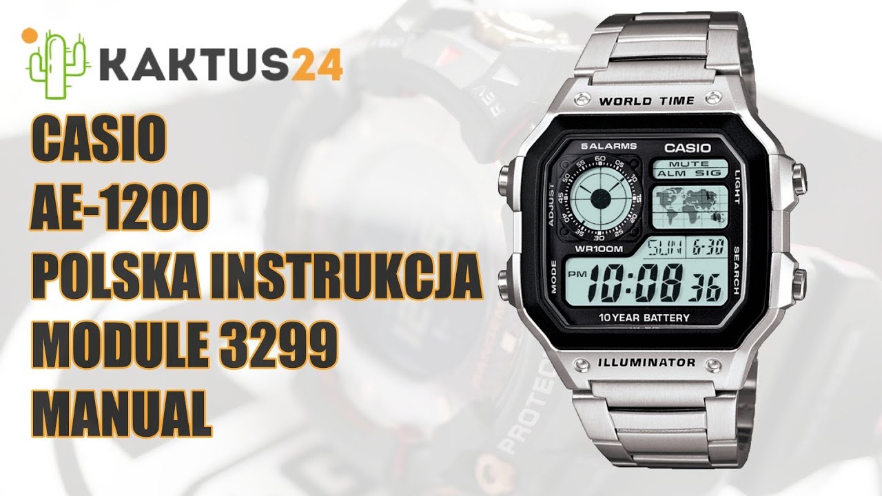 Jak ustawić Casio AE-1200 instrukcja obsługi, ustawienia zegarka