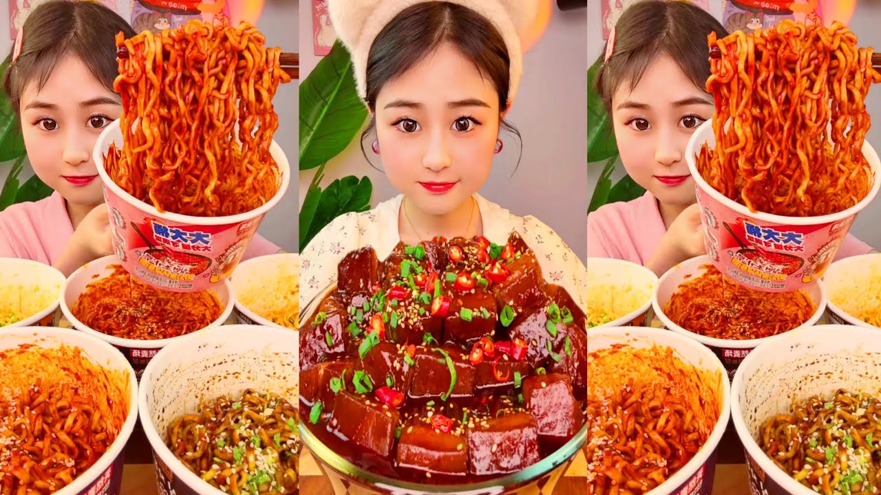Chinese Street Food Mukbang Braised Pork Belly and Curry Rice Challenge \\\ ASMR EATING!