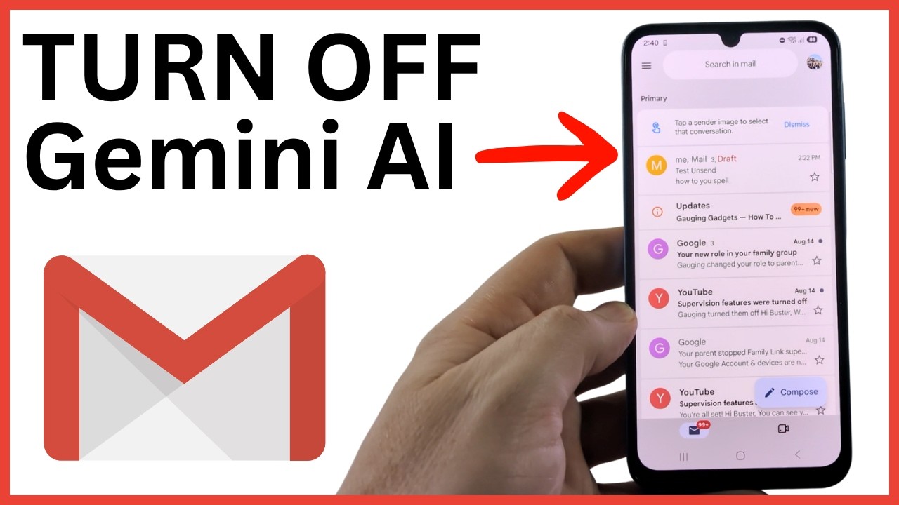 Как отключить Gemini в приложении Gmail &mdash; iPhone, Android и Samsung
