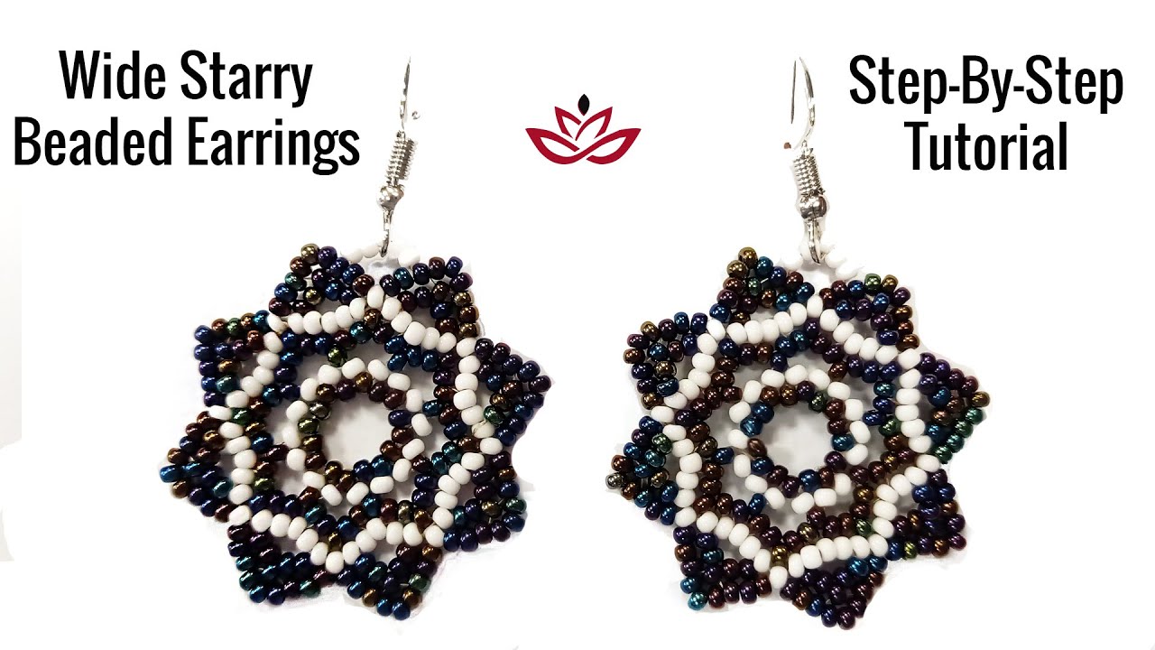 Wide Retro Seed Beads Earrings - Tutorial. || DIY Earrings
