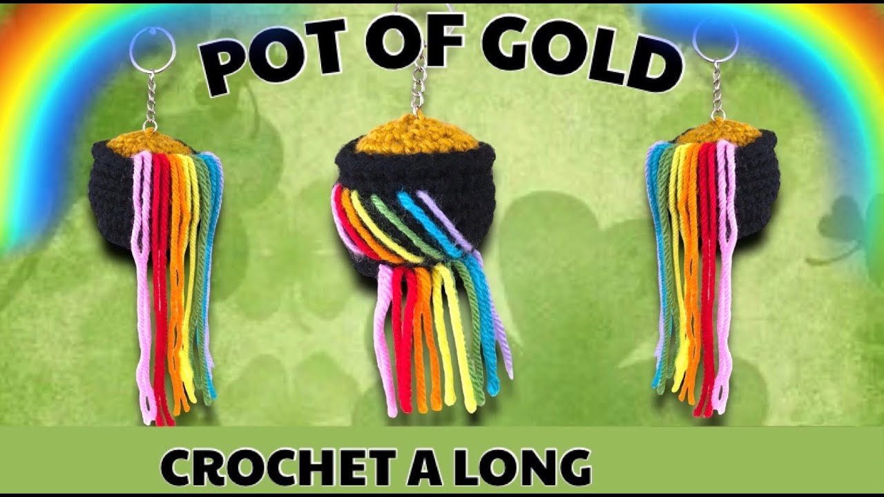 CROCHET POT OF GOLD keychain accessory