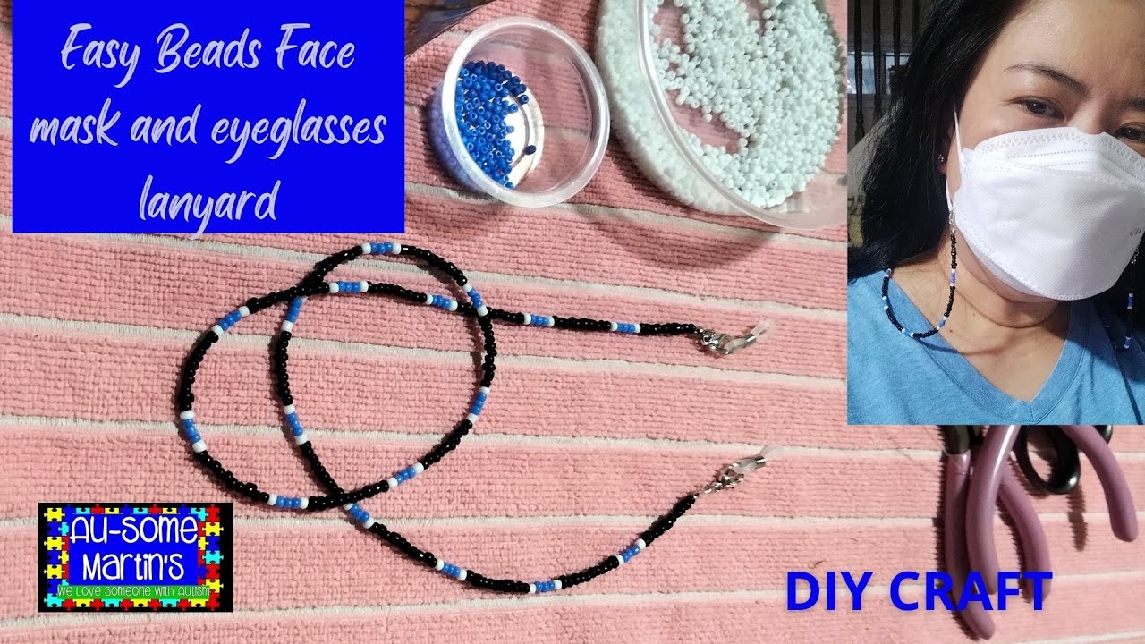 Easy Seed Beads Face Mask and Eyeglasses Lanyard | Eyeglasses holder | Face mask holder | DIY craft