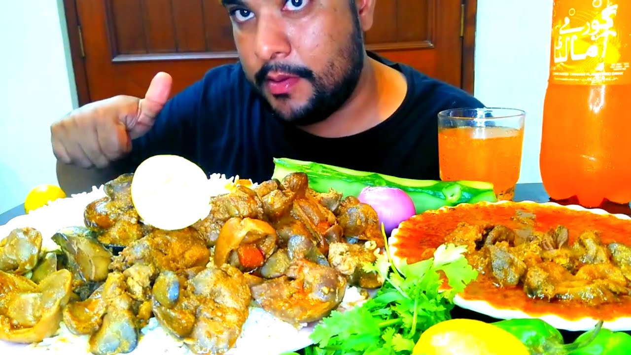 ASMR Eating chicken BOTI curry rice big bit 