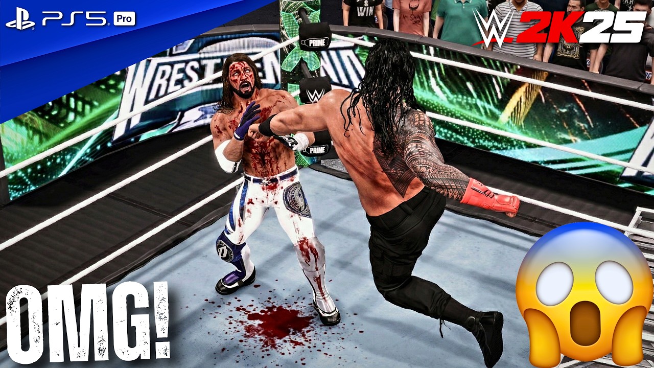 WWE 2K25 - AJ Styles vs. Roman Reigns (c) - WWE Championship Match at WrestleMania | PS5 Pro [4K60]