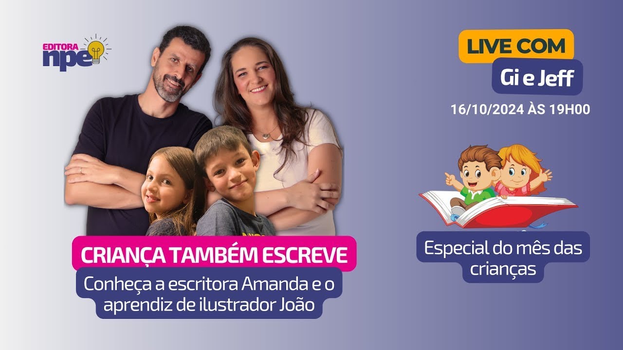 Criança também escreve!   Live Especial Mês das Crianças
