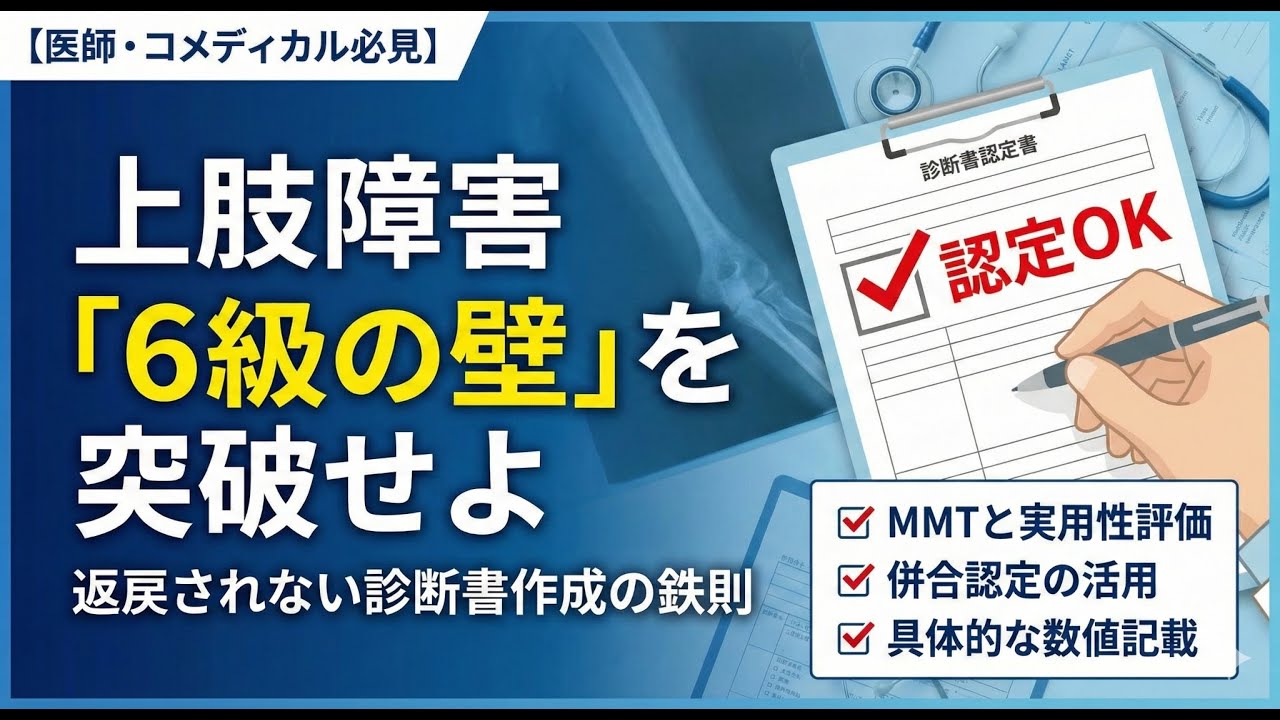 上肢筋力低下における身体障害者手帳認定基準の解説【6級の壁・診断書作成の鉄則】
