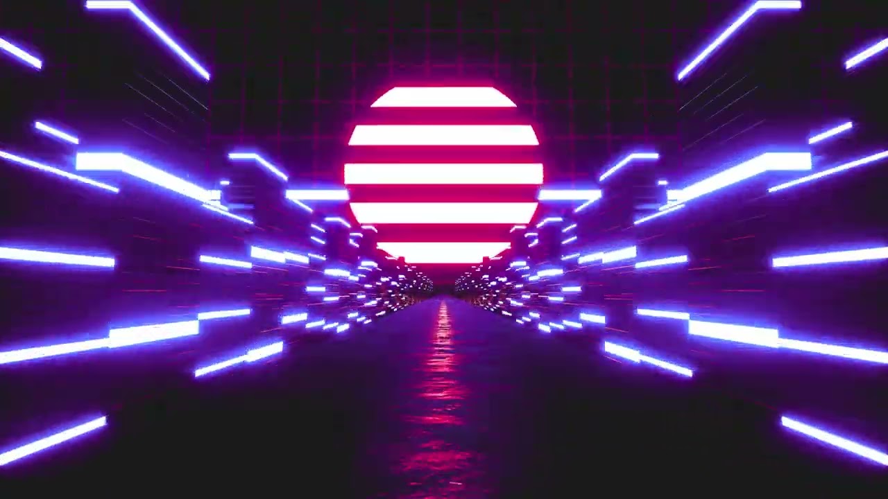 [4K] Neon Road Loop - Big Screen Visuals