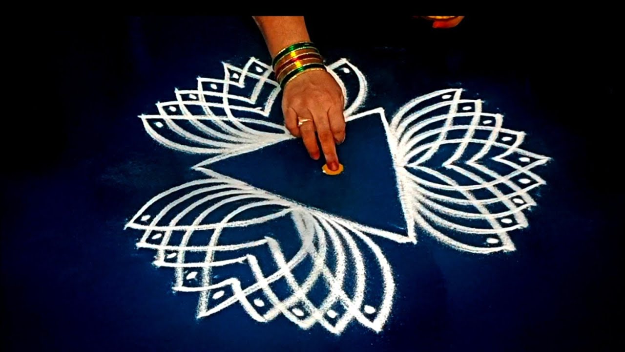 Easy Friday kolam 🌺 Simple rangoli design