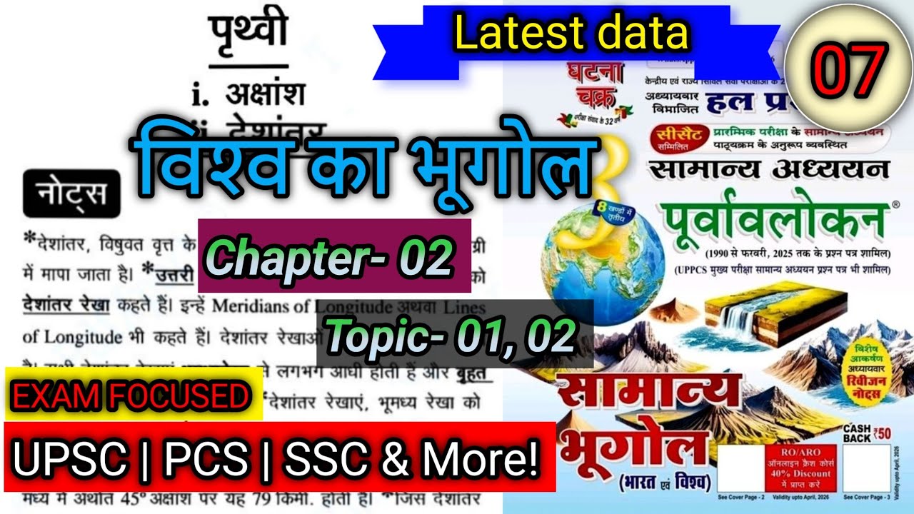 अक्षांश और देशांतर  | अध्याय 2: पृथ्वी | विश्व का भूगोल | घटना चक्र पूर्वावलोकन #studywithdrg