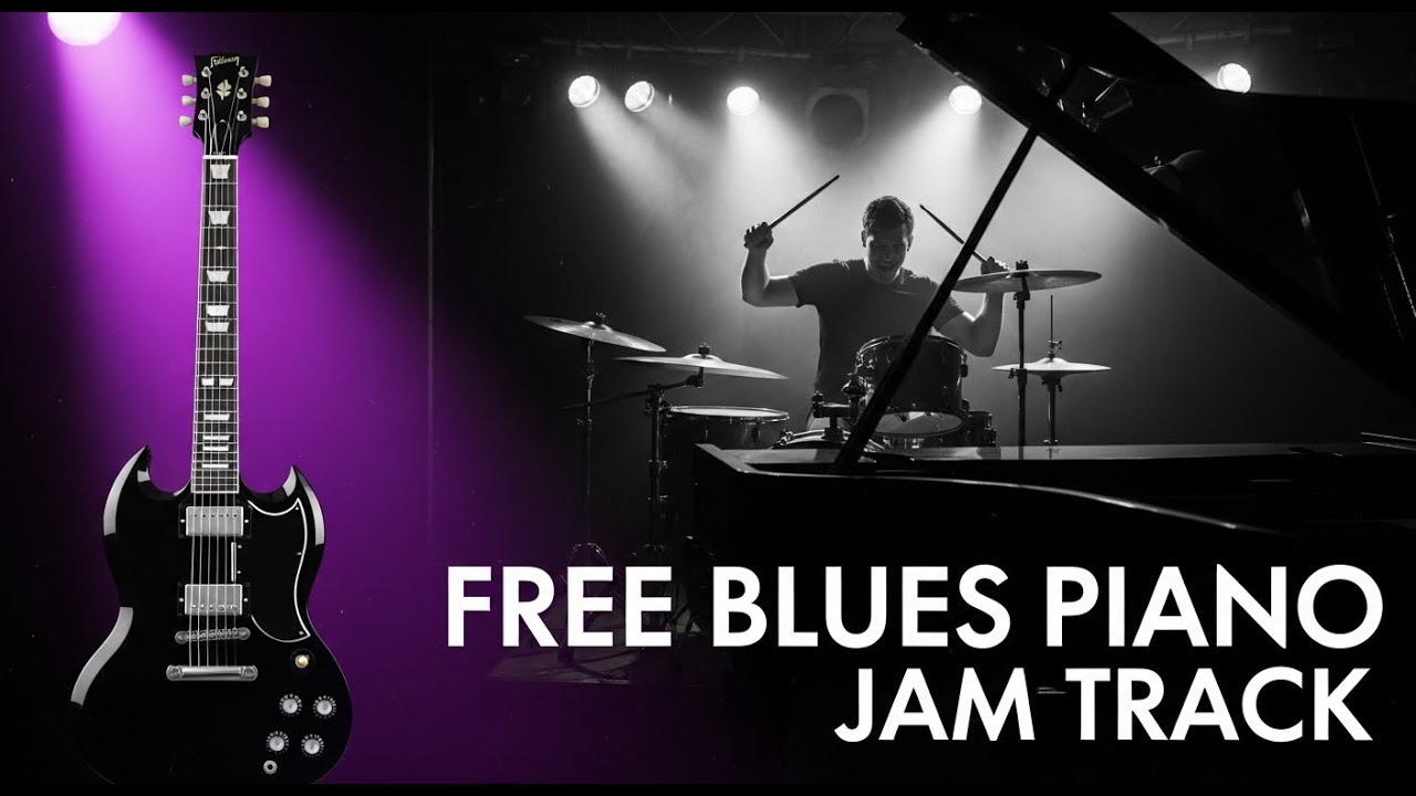 BLUES  Piano Backing Track for Guitar Jamming - All Skills - More Free Tracks on this Channel