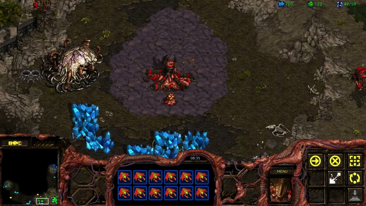 Starcraft Broodwar Remastered Zerg vs 3 Computer in Polypoid