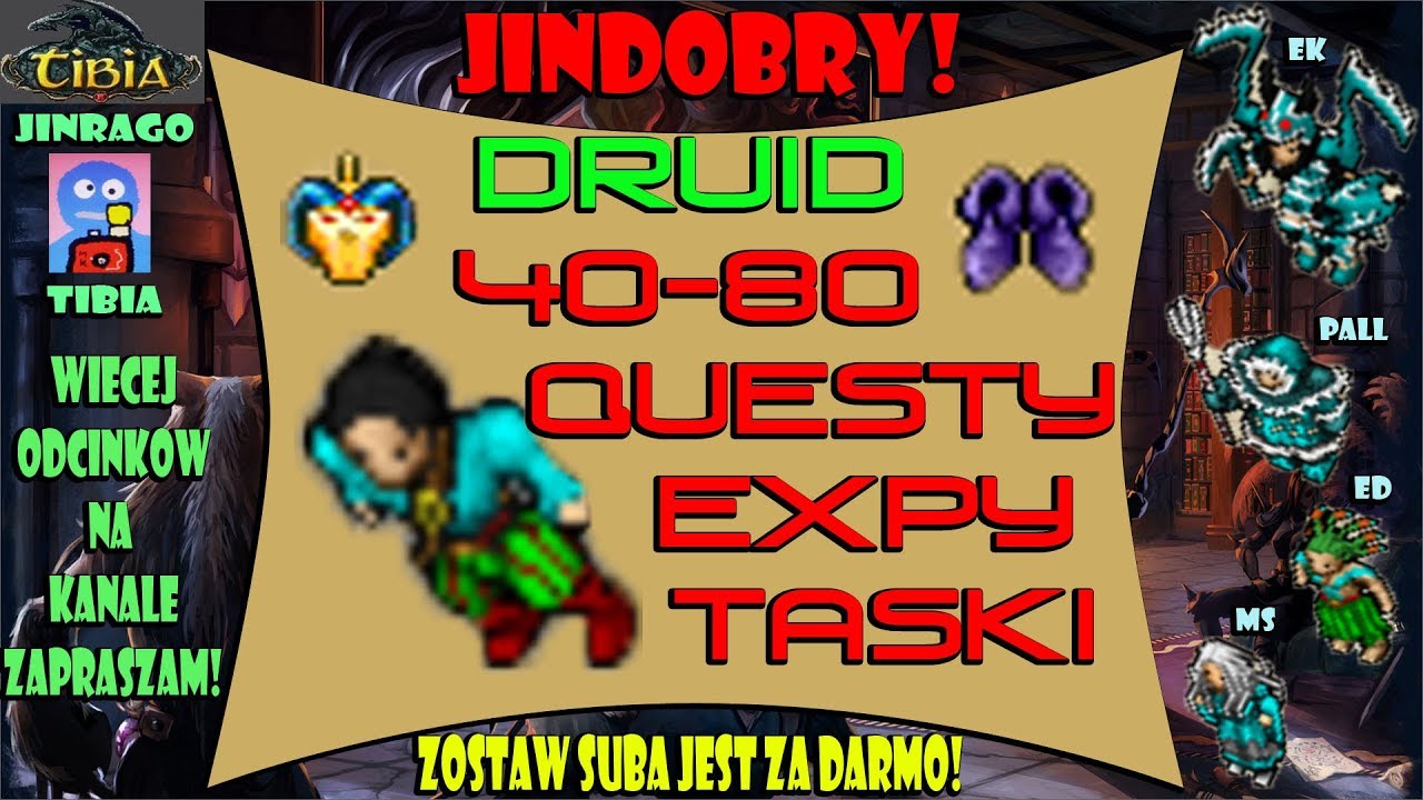 Tibia - 40-80 Druid /MS Questy/Expy/Taski odcinek 2