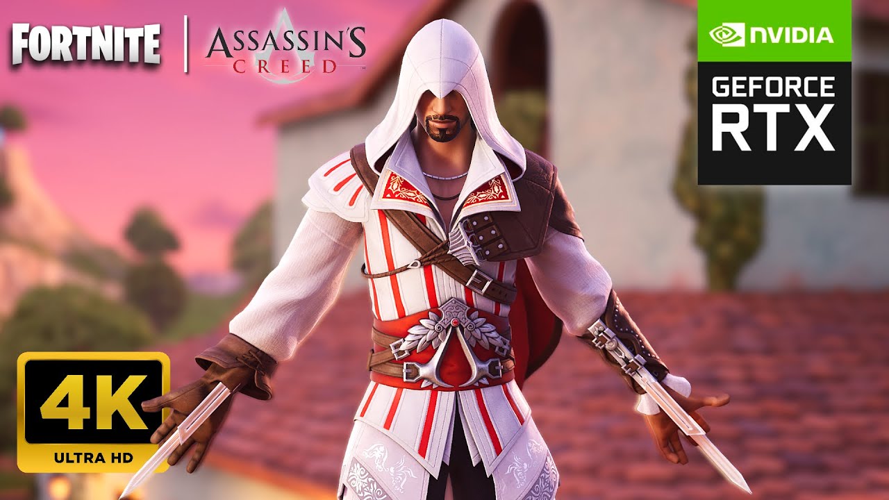 Ezio Auditore 4K Gameplay | FORTNITE x ASSASSINS CREED | CH7