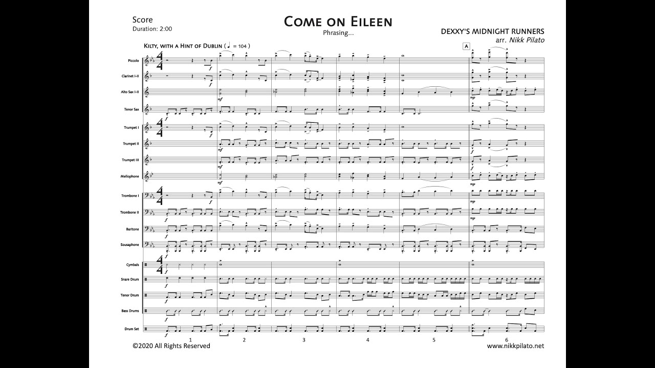 Come on Eileen - Dexys Midnight Runners (Marching Band Arrangement)