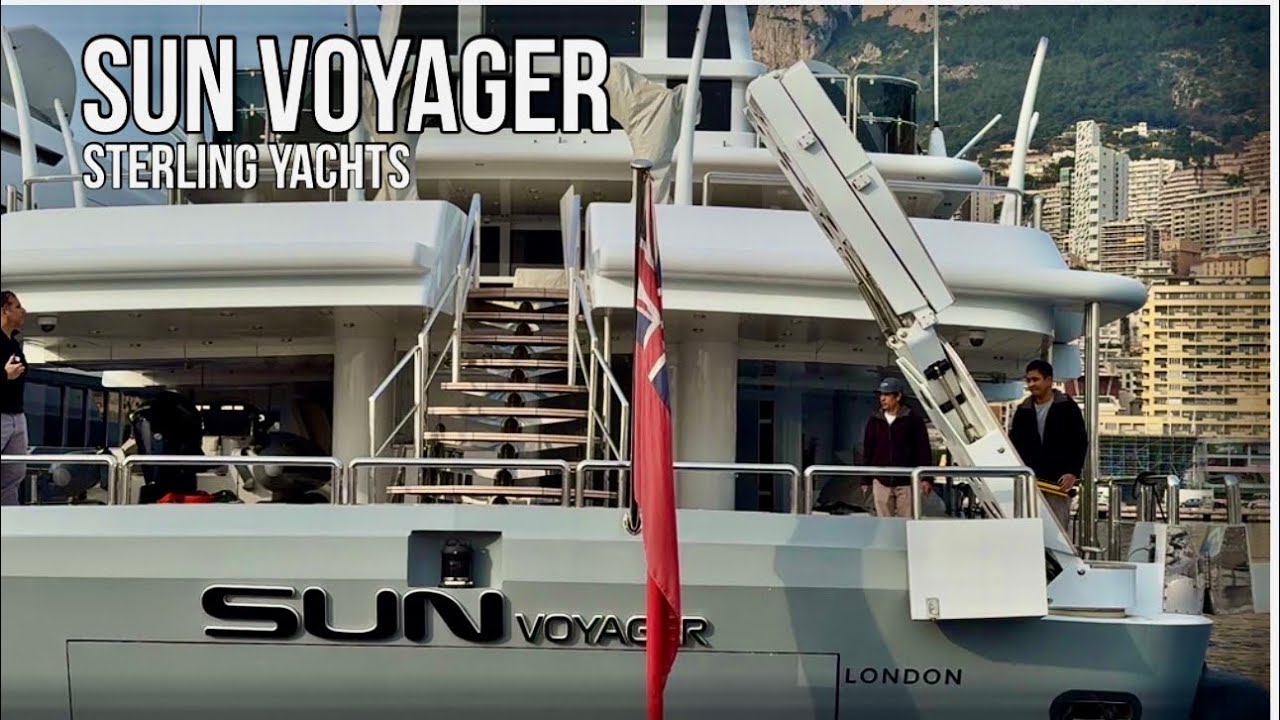 55m. SUN VOYAGER by Sterling yachts with Blohm and Voss  ZEUS in Port Hercules Monaco