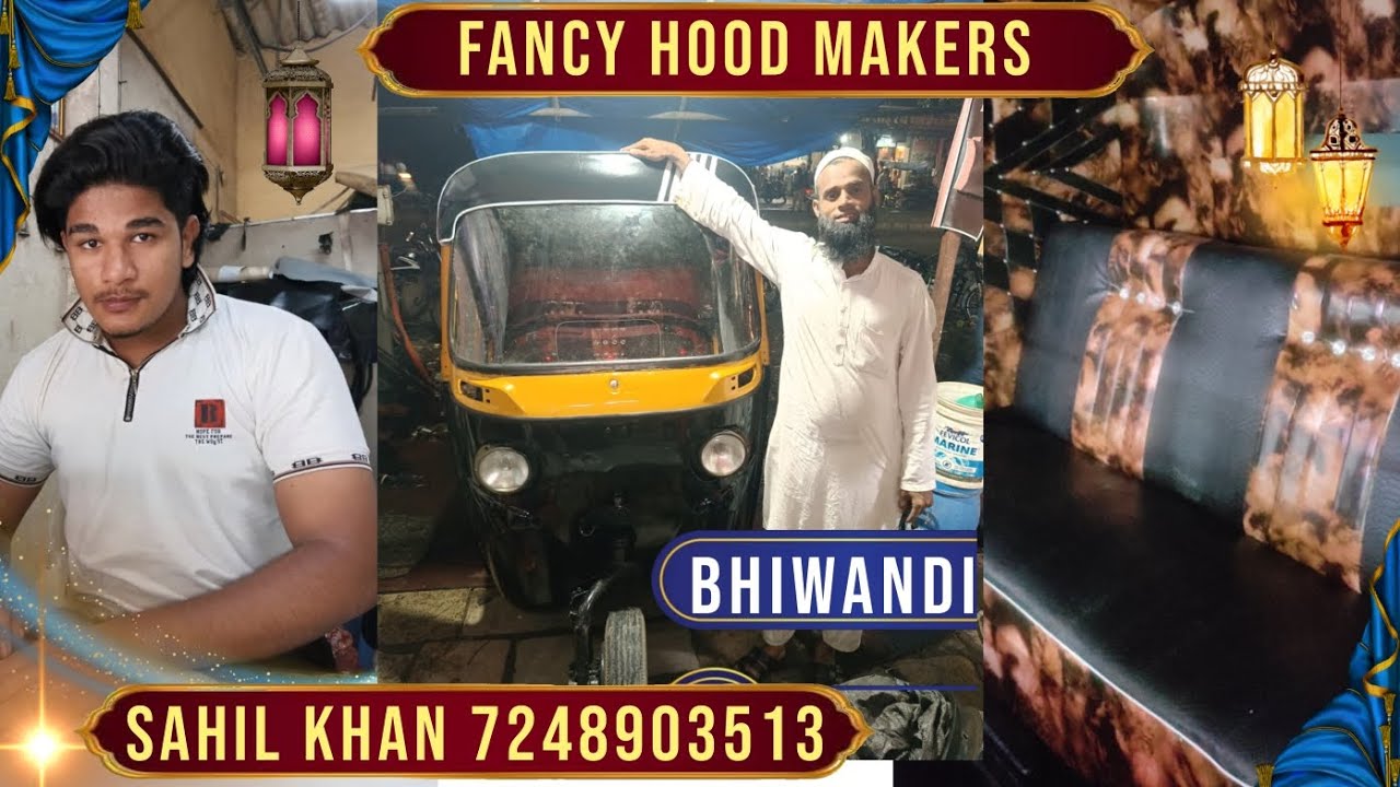 BAJAJ PAINTING🖌️AUTO🛺AMBERNATH SHAPE😍HOOD ASTER SIDE PALAI DOUBLE COLOUR SEAT CUSTUMISED⚒️ BHIWANDI📍