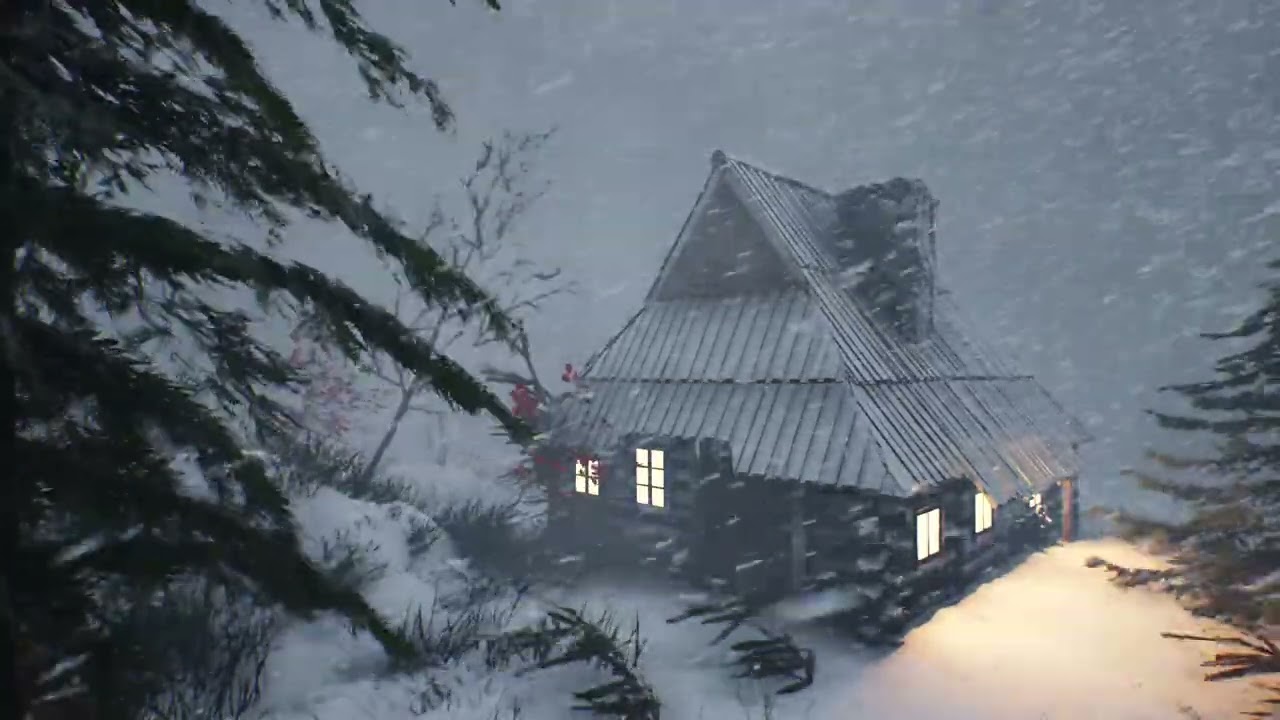 Gentle Blizzard Evening | Soft Wind & Falling Snow for Deep Sleep