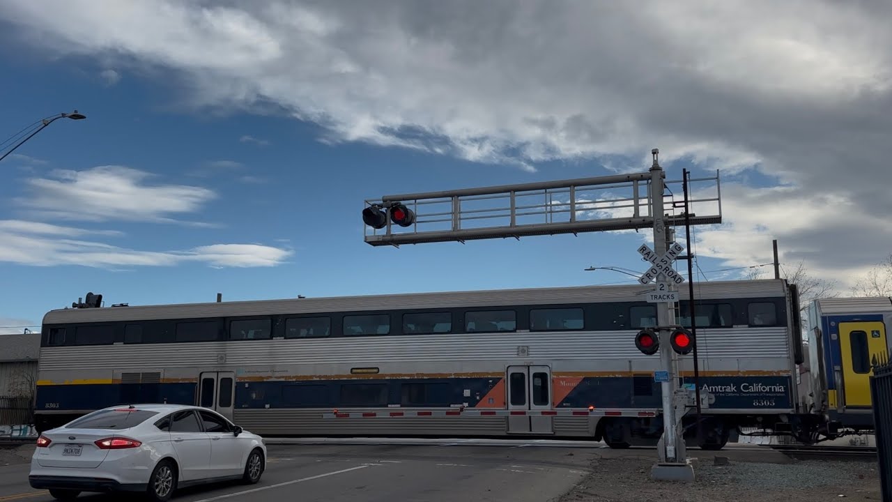 *New Mech* Amtrak CDTX 8303 Gold Runner 714 East - S. Airport Way Railroad Crossing, Stockton CA