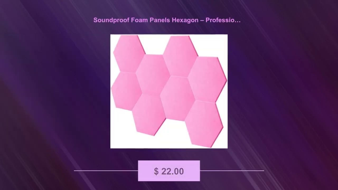 Soundproof Foam Panels Hexagon &ndash; Professional Large 14x13x0.4 Inch Acoustic Tiles | Wall Noise Ca...