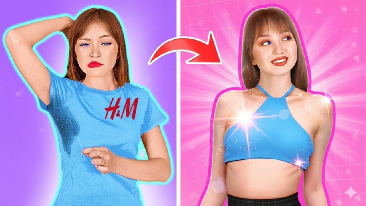 NEW 123GO! ブロンド VS ブルネット ファッションハック || 賢いDIY服の修正と折りたたみのアイデア