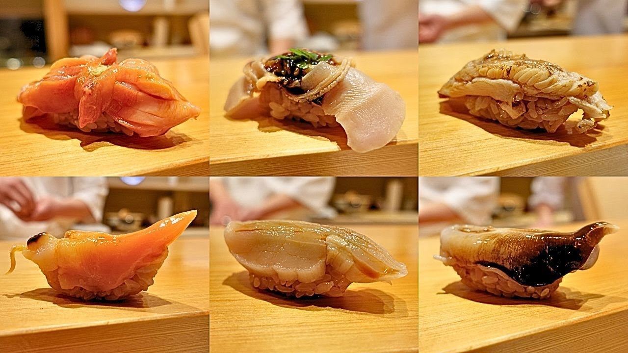 【貝好きの夢を叶える店】日本最高峰の貝づくし11品！赤酢のシャリで握るミシュラン1つ星の江戸前寿司【高柿の鮨】