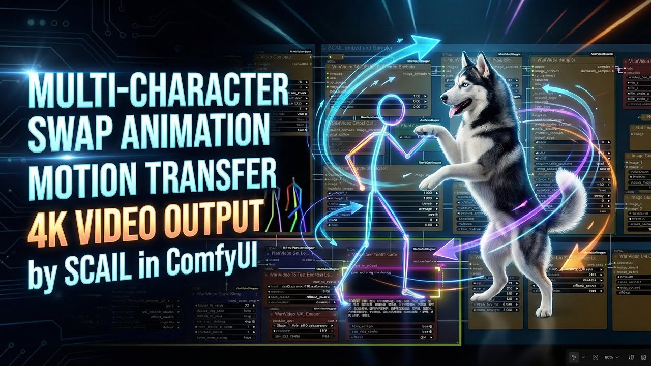 How to Multi-Character Animation & Motion Transfer by Wan SCAIL in ComfyUI