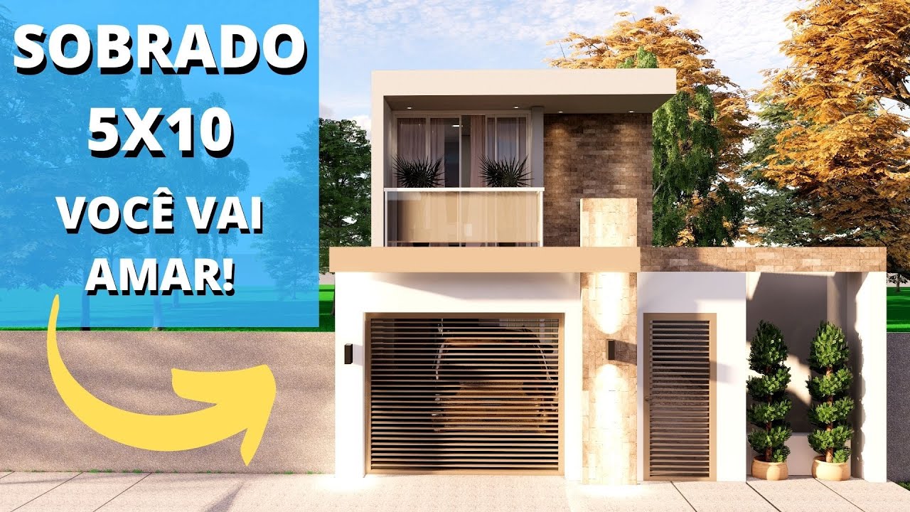 ✅PLANTA DE CASA TIPO SOBRADO PEQUENO COM 3 QUARTOS 5x10 SOBRADO PEQUENO E MODERNO E ACONCHEGANTE