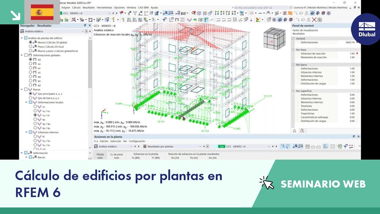 Cálculo de edificios por plantas en RFEM 6