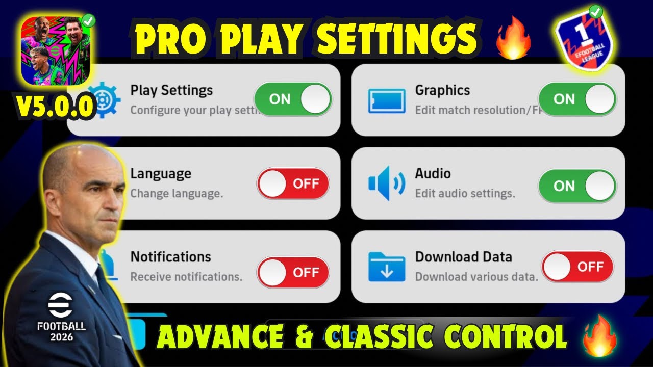 100% Best Play Settings (Classic & Advanced Controls) eFootball 2026 🎮 | Best Settings eFootball 26