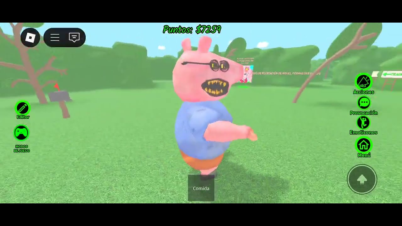 Jugando cerdo hambriento en roblox 😱🤔🤑