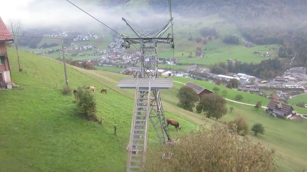 Dallenwil - Wiesenberg Luftseilbahn Talfahrt 2022 Seilbahn t&eacute;l&eacute;ph&eacute;rique cable car