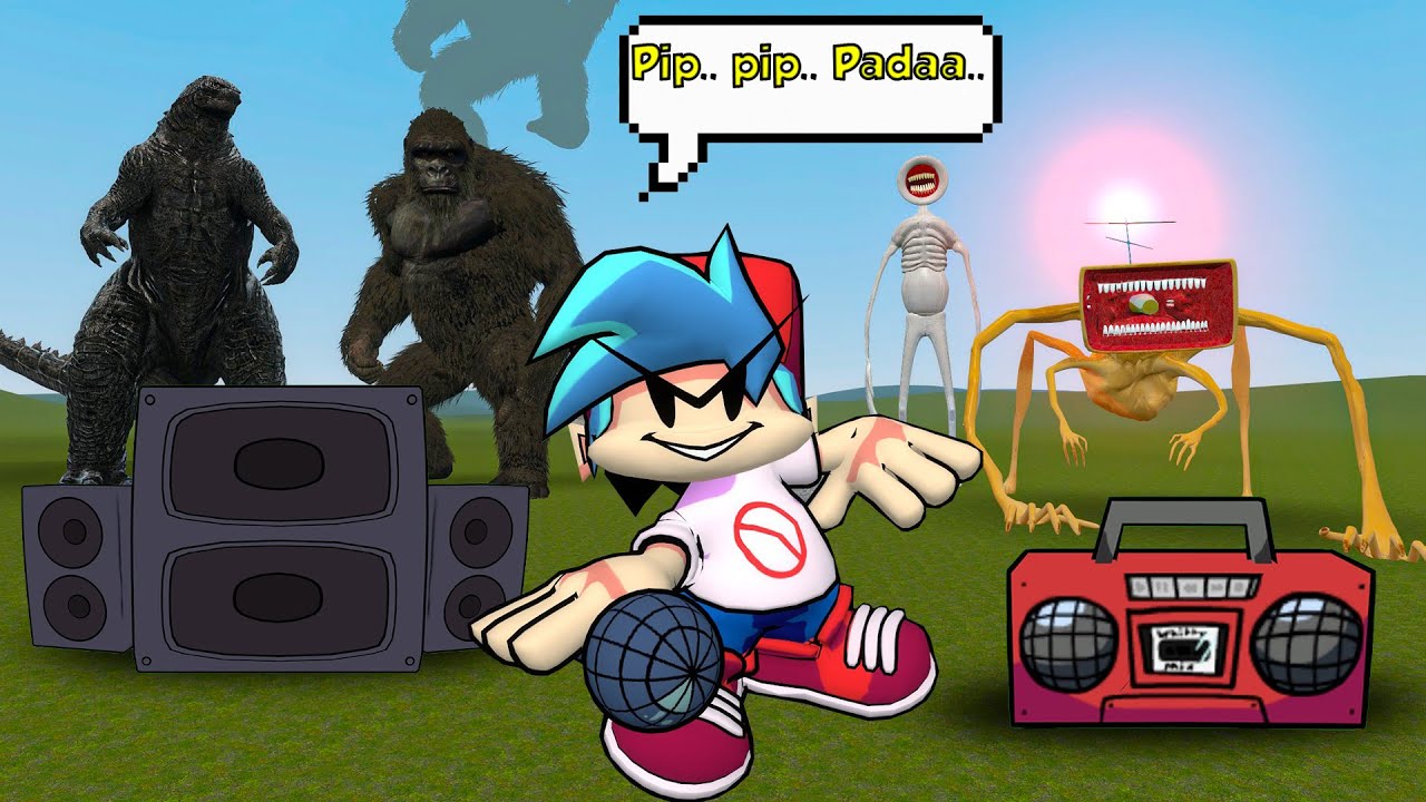 BANG CUPU BIKIN KONSER FNF‼️ UNDANG GODZILLA KONG SIREN HEAD!! (Gmod)