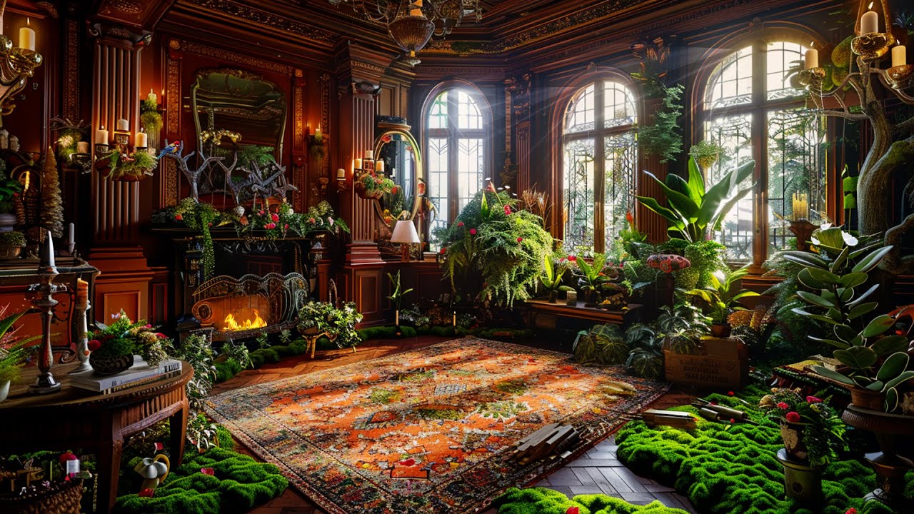 Whimsical Fantasy Medieval Green Moss Mansion ❖ Magical Celtic Music & Mysterious Nature Ambient 🌿🦋