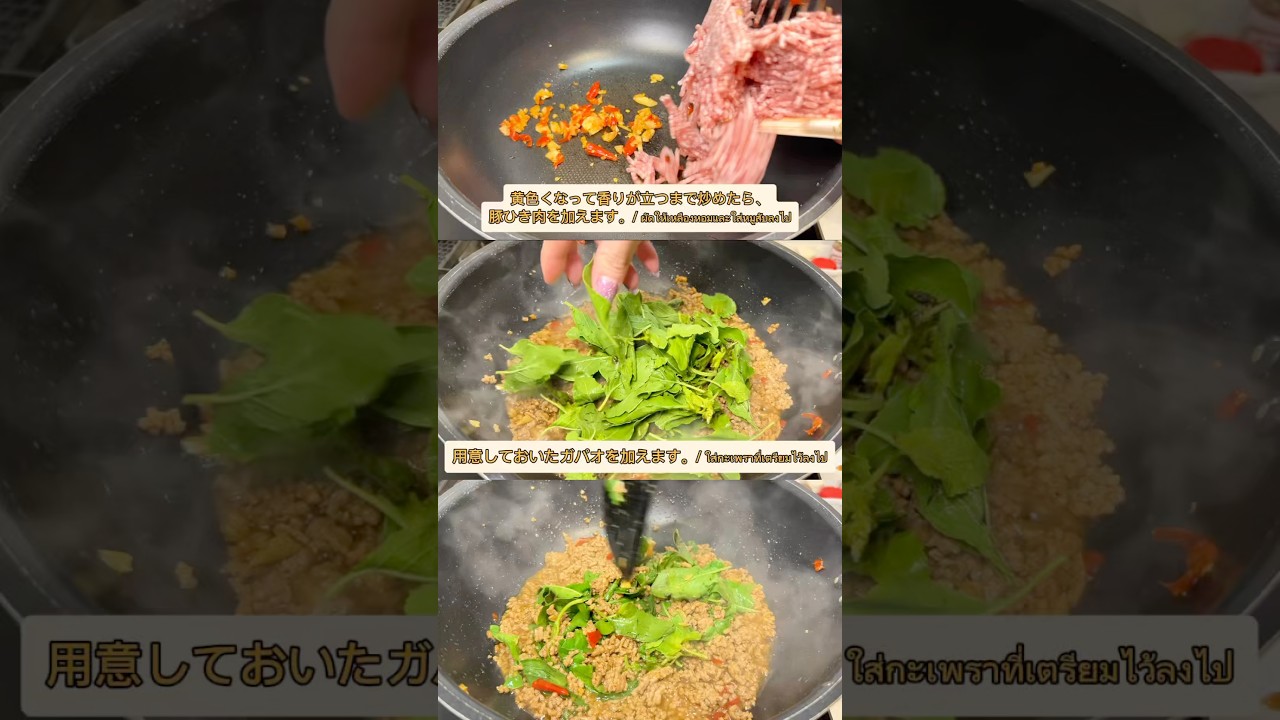 ガパオムーサップ（豚ひき肉のガパオ）/ กะเพราหมูสับ ⁠ 
